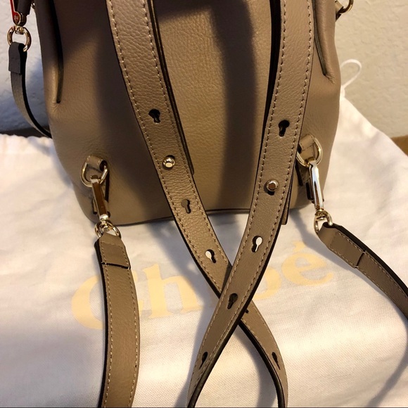 SOLD 🌟 Chloe Small Faye Suede Backpack Motty Grey - Picture 4 of 8